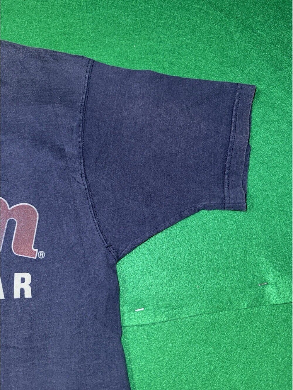 Vintage 80s 90s Wilson Athleticwear T Shirt Spellout Navy Blue Made in USA Large - Picture 6 of 16